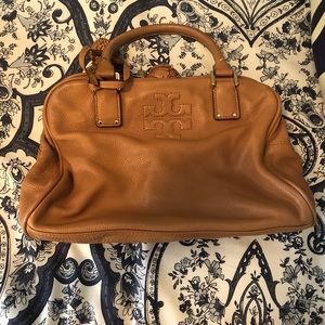 Tory Burch Brown Pebbled Leather Thea Satchel